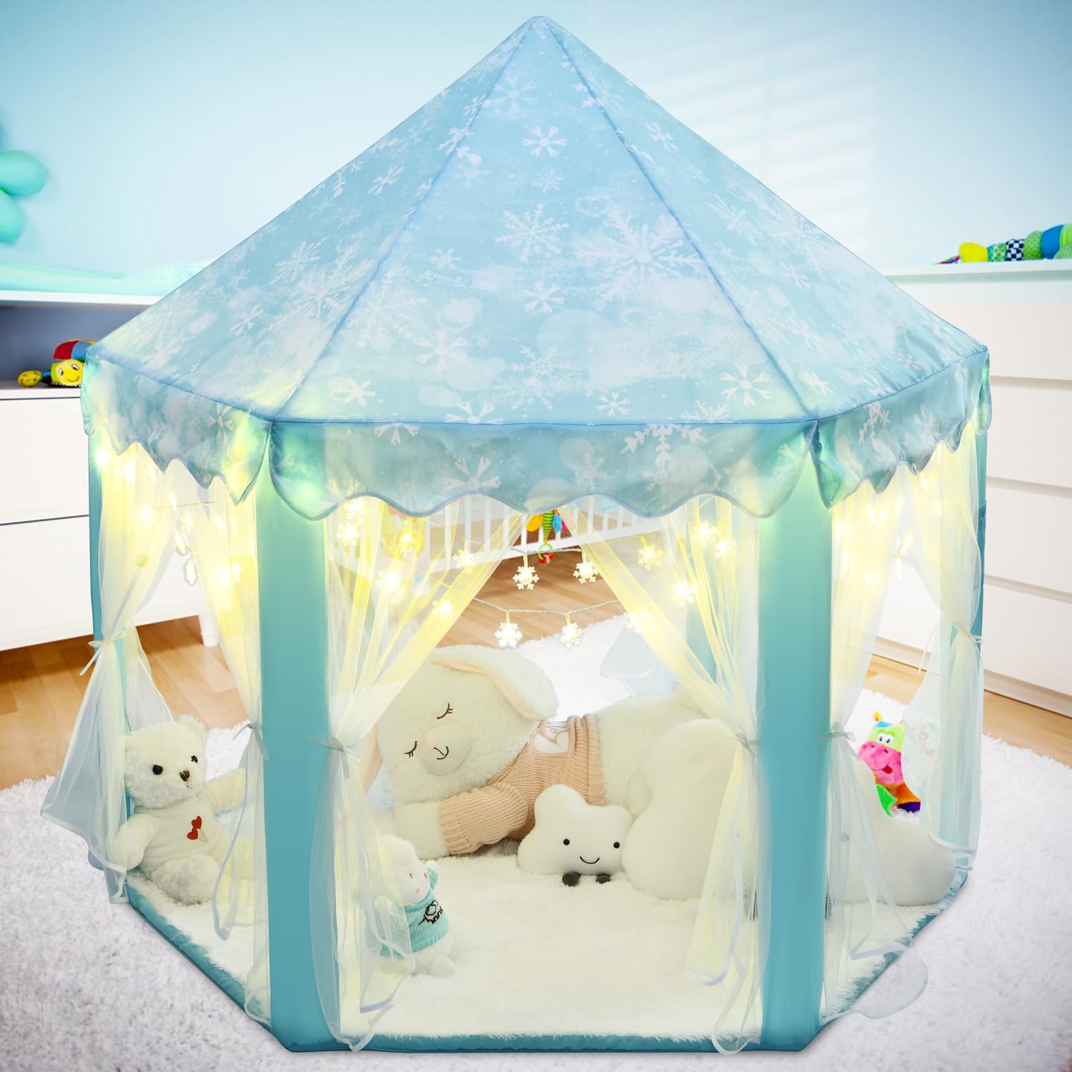 Frozen Princess Tent For Girls Kids Play Tent With Led
