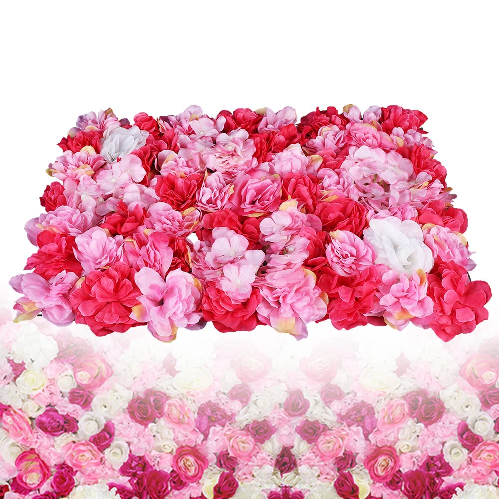 6 unidades de pared de flores artificiales grandes para pared de hortensias, 60 x 40 cm para decoración de fondo