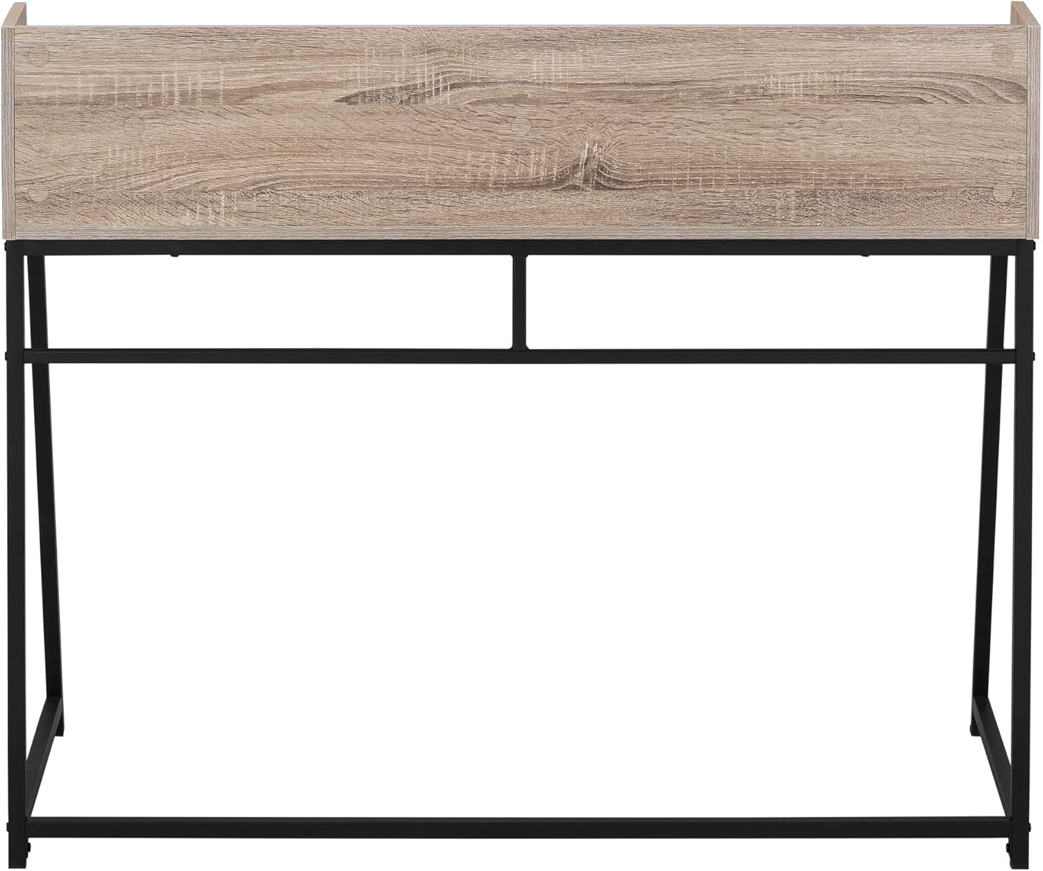 Monarch Specialties 7546 Computer Desk, Home Office, Laptop, Storage Shelves, 48" L, Work, Metal, Laminate, Brown, Contemporary, Modern Desk-48, 47.25"L x 23.75"W x 39.25"H, Dark Taupe Wood-Look/Black