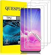 QUESPLE 3 Pezzi Pellicola Protettiva per Samsung Galaxy S10 6,1 Pollici, 3D Copertura Completa Protezione Schermo per Samsung S10, HD Trasparente TPU Film Pellicola, Facile Installazione