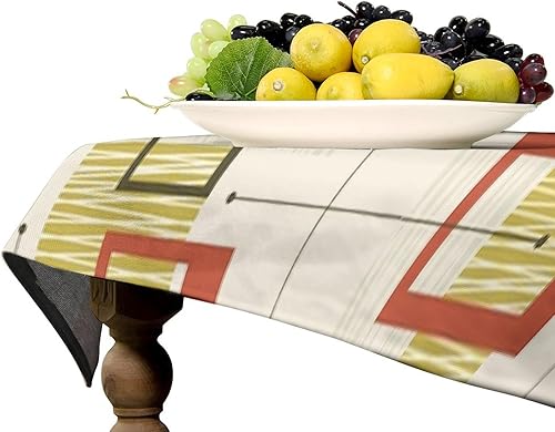 Miniatura 927 de Mantel floral hippie, diseño retro de los años 70, naranja, rosa, azul, floral, bohemio, estampado estético de margaritas, para fiesta, picnic