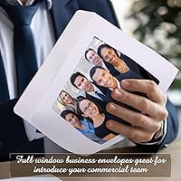 Vista 5 de Ctosree 100 sobres de cara completa, sobres de papel blanco de 37 libras con ventana completa transparente para fotos, catálogo, revistas, folletos