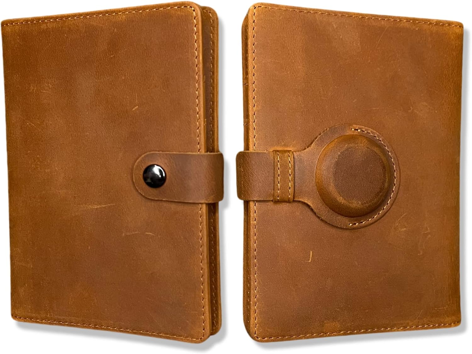 Genuine Leather AirTag Passport Holder and Wallet For Men and Women RFID Blocking