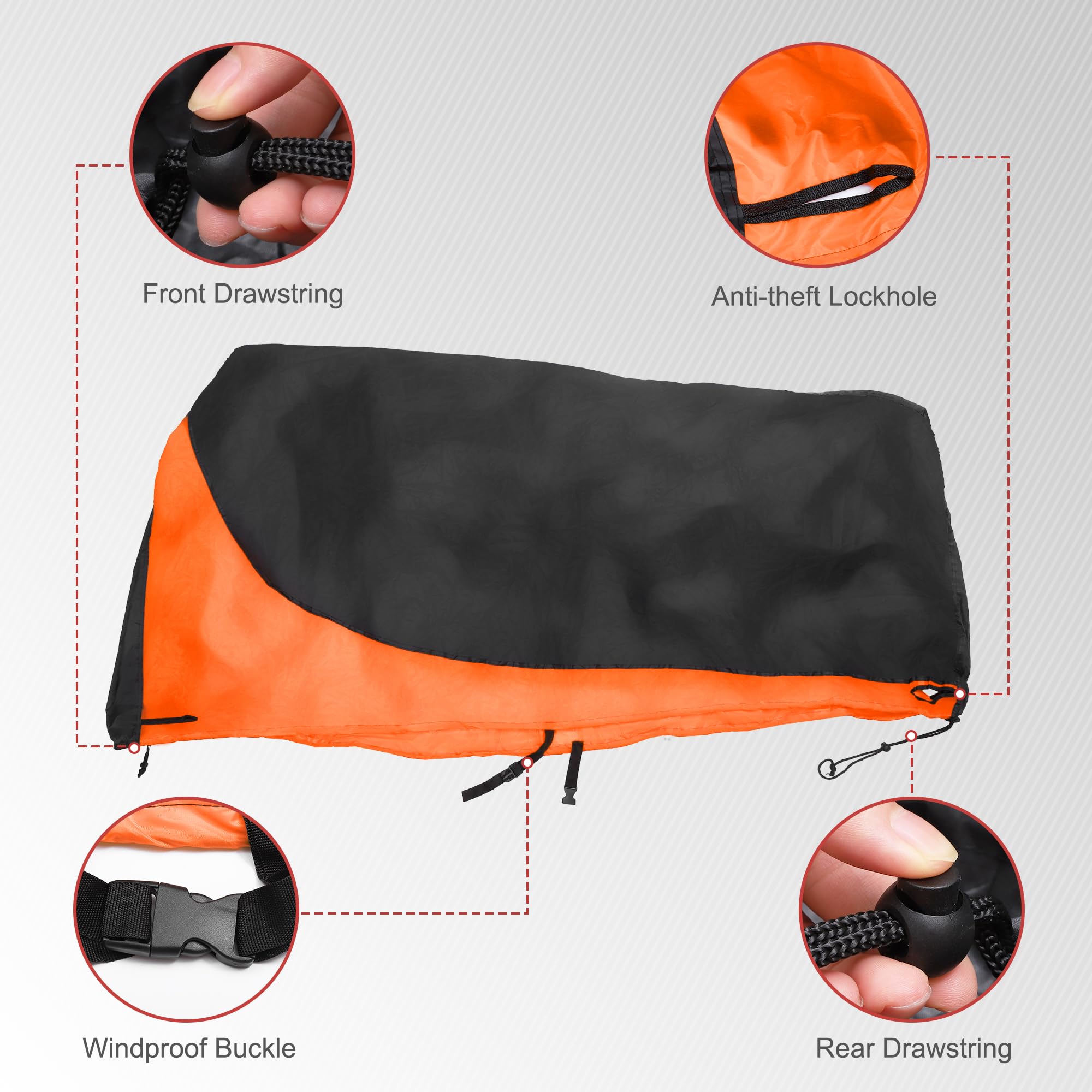uxcell Funda impermeable para bicicleta en L, cubierta para bicicleta eléctrica, cubierta para polvo y lluvia para bicicletas de montaña, bicicleta de carretera, cruceros de playa y ciclomotores,