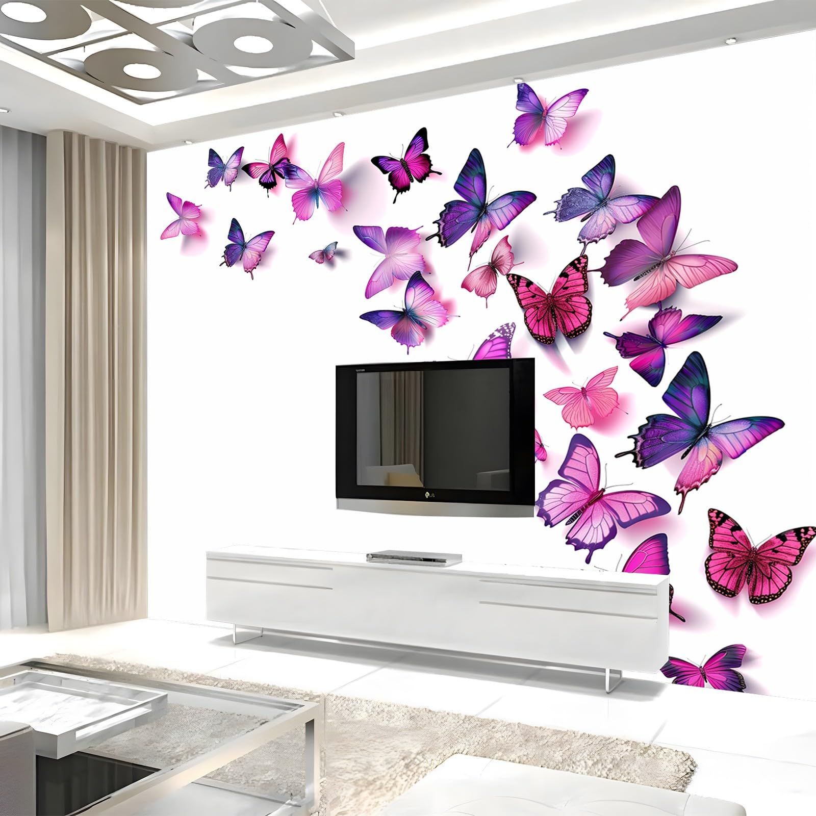 Tapete Pflanzen und Insekten Vlies Tapete Handabdrücke Kinder Vliestapete 400 x 280 cm Wandtapete Wohnzimmer Kinderzimmer Moderne Wanddeko Wand Dekoration