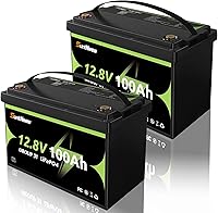 Vista 11 de Batería LiFePO4 de 12.8V 100Ah para RV, Motor de Pesca por Curricán, Almacenamiento Solar Batería de Litio Ligera con 4000+ Ciclos, BMS Integrado