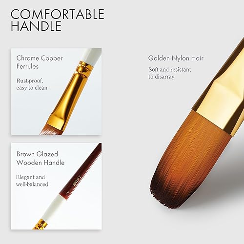 Miniatura 3 de ARTIFY - Pinceles de pintura para pintura acrílica, 15 piezas, nuevos suministros de pintura, juego de pinceles de pintura para acuarela, pintura al