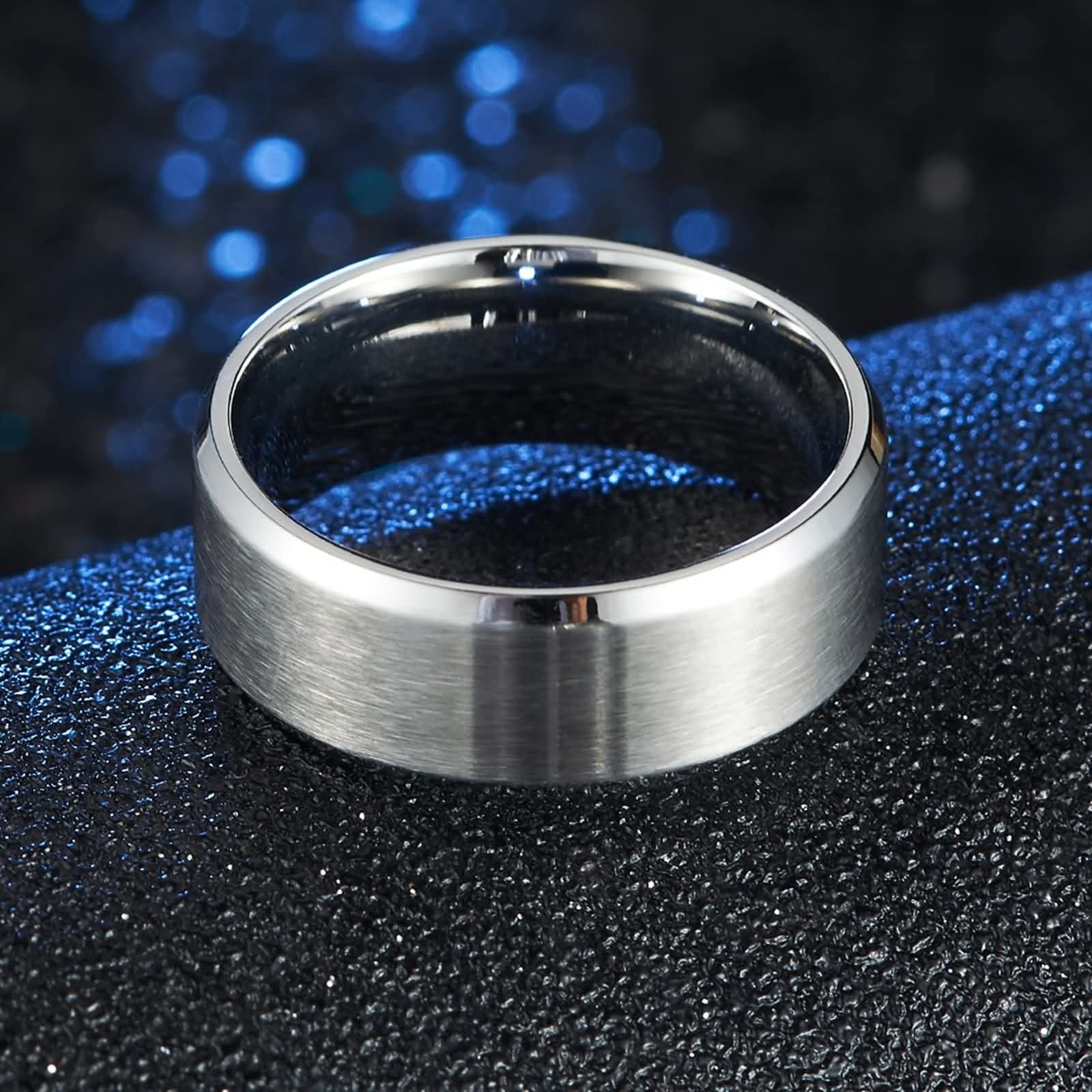 Gualiy Anillo de acero inoxidable 316L con anillo mate de 4/6/8 mm, para niños y niñas, Sin gemas