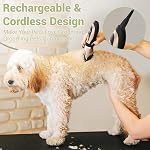 Ceenwes Pantoufles à faible bruit pour animaux de compagnie - Trimeur de chien rechargeable, outil de grooming sans fil avec guides de peigne, ciseaux, kits à ongles pour chiens, chats & Autres animaux poilus