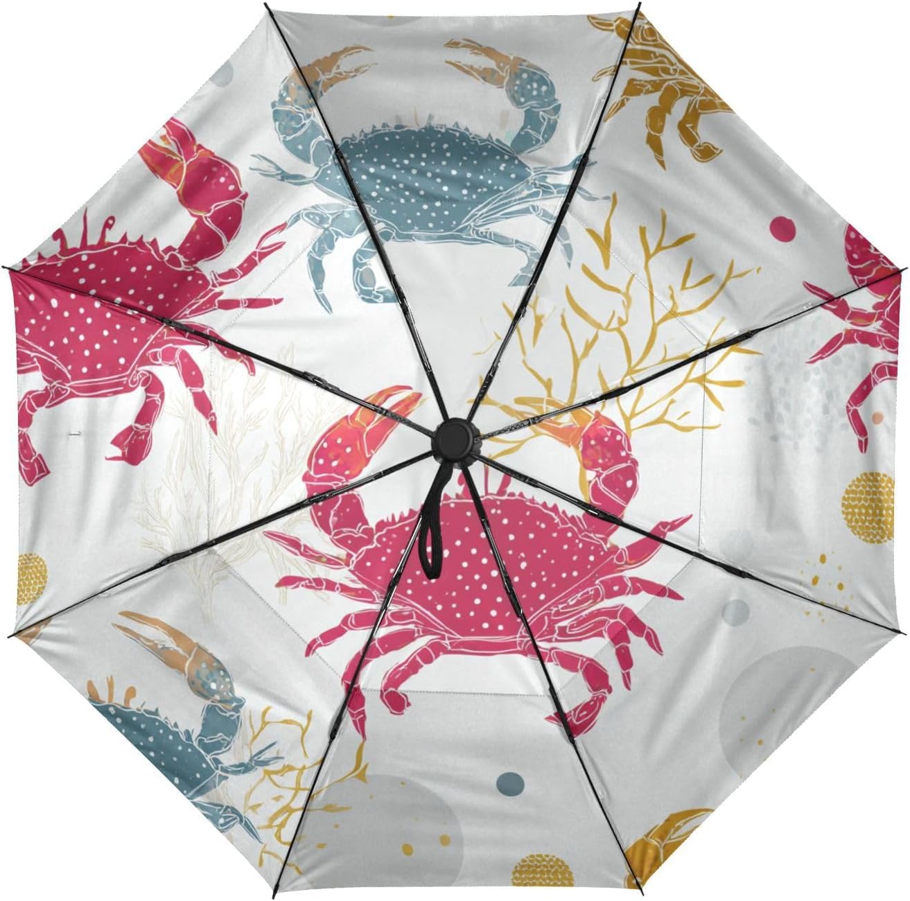 Waterproof Travel Umbrella Small Folding Naughty Woods Crab White Sun Protection Umbrellas for Backpacks Handbags Auto Open Close paraguas para lluvia