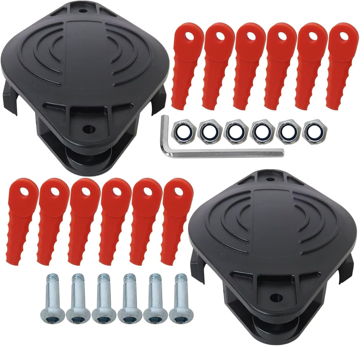 2 AF-100 Polycarbonate Replacement Head Blades for Black Decker GH900, GH600, LSTE525, LST300, BESTA510 String Trimmers with 12 Flexible Replacement Blades, 6 Screw Part