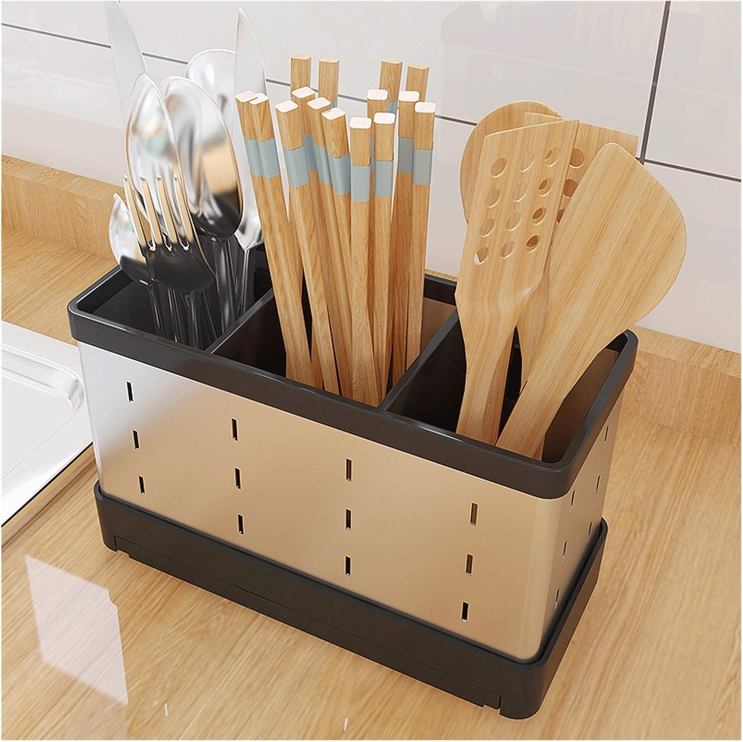 Utensil Caddy WallMounted Kitchen Utensils Chopsticks Holder Simple