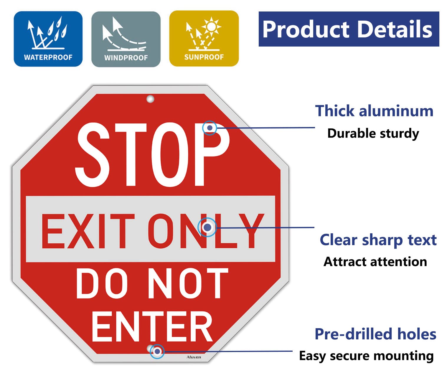 stop exit only ロードサイン　オクタゴン Amazon.com: Stop Exit Only Do Not Enter Signs Metal