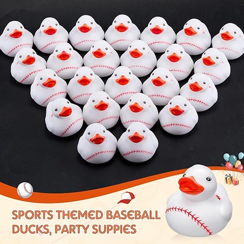 Miniatura 5 de 50 patos de goma de fútbol flotantes, juguete de ducha de pato de fútbol, juguete de fútbol deportivo, mini patos para decoración de cumpleaños y