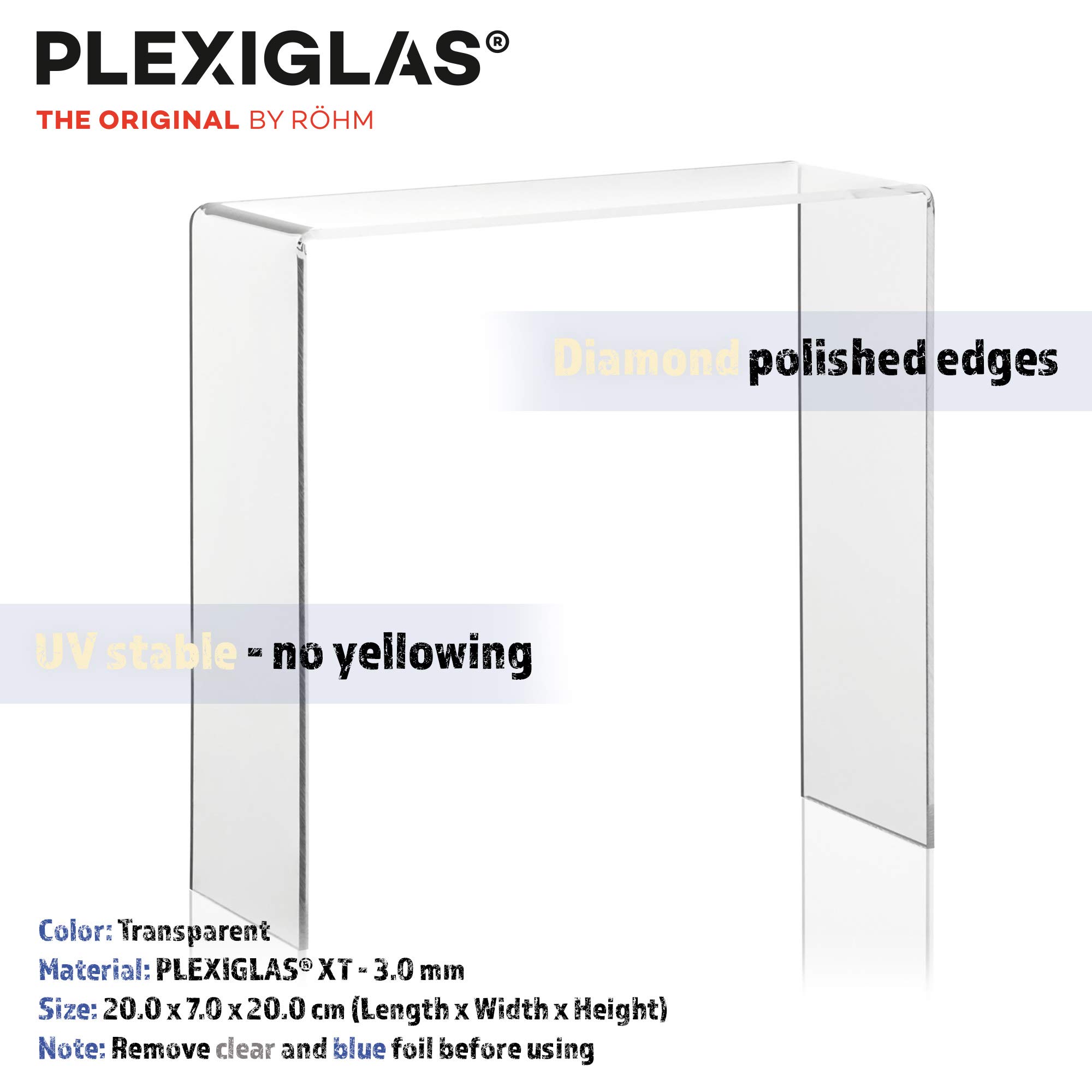 Juego de soportes como soporte decorativo, expositor de venta, para zapatos, cosméticos, coleccionables de plexiglás original en cuatro alturas diferentes