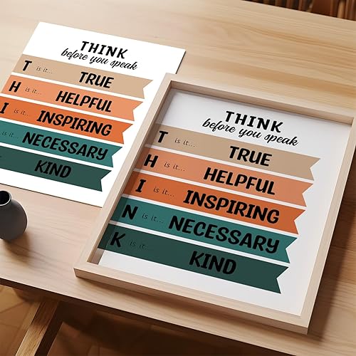 Miniatura 4 de Kids Wall Art, Educational Quote, School Decor, Classroom Decor, Office Decor, Gift for Teacher, Inspirational Quote Think Before You Speak, 8"x10"