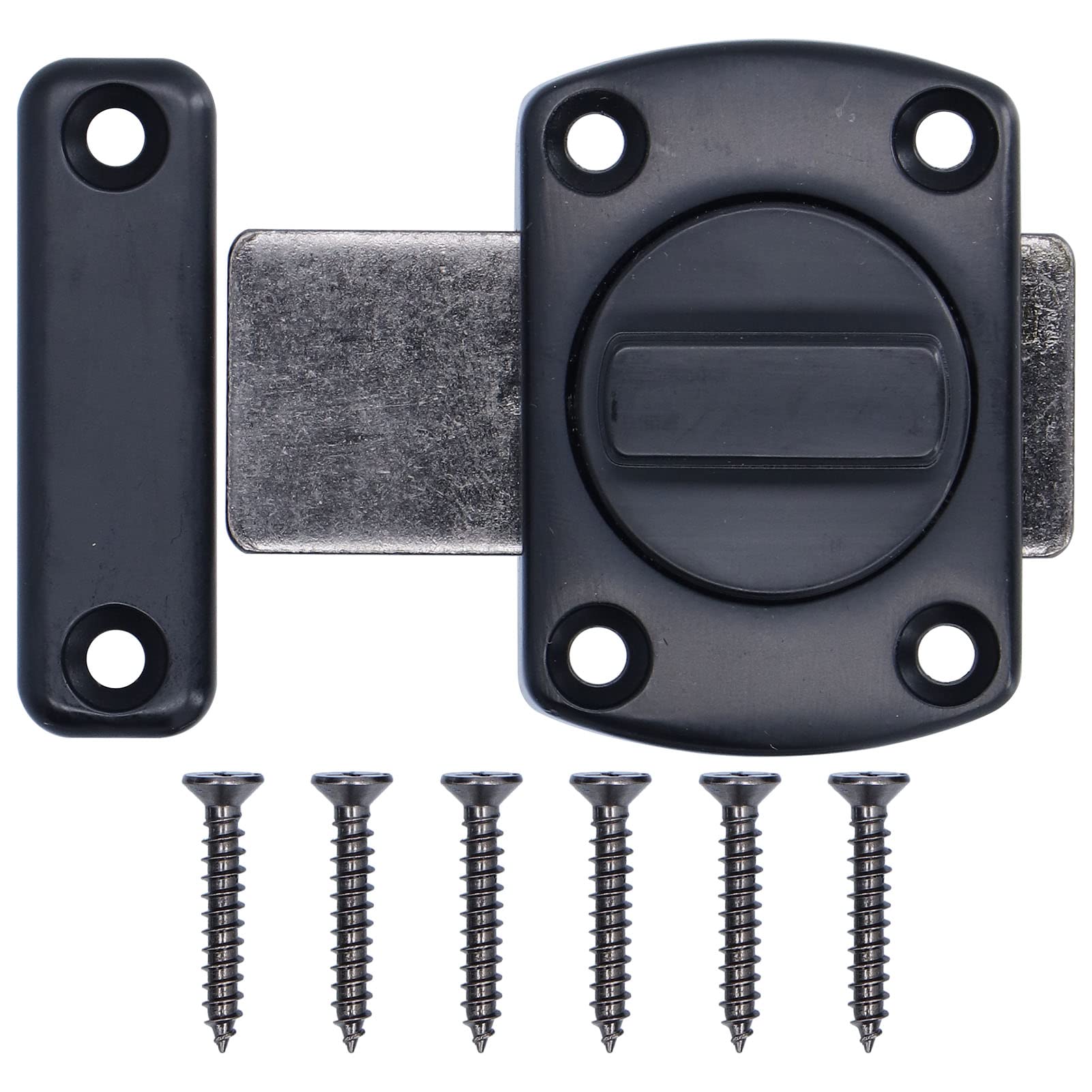 Rotate 180 Degrees Door Lock, Durable Long Service Life Childproof Door Reinforcement Lock, Good Stability Anti Theft Door Lock, Home Security Door Lock, latches for Pet Door, Bathroom, Outdoor, Garag