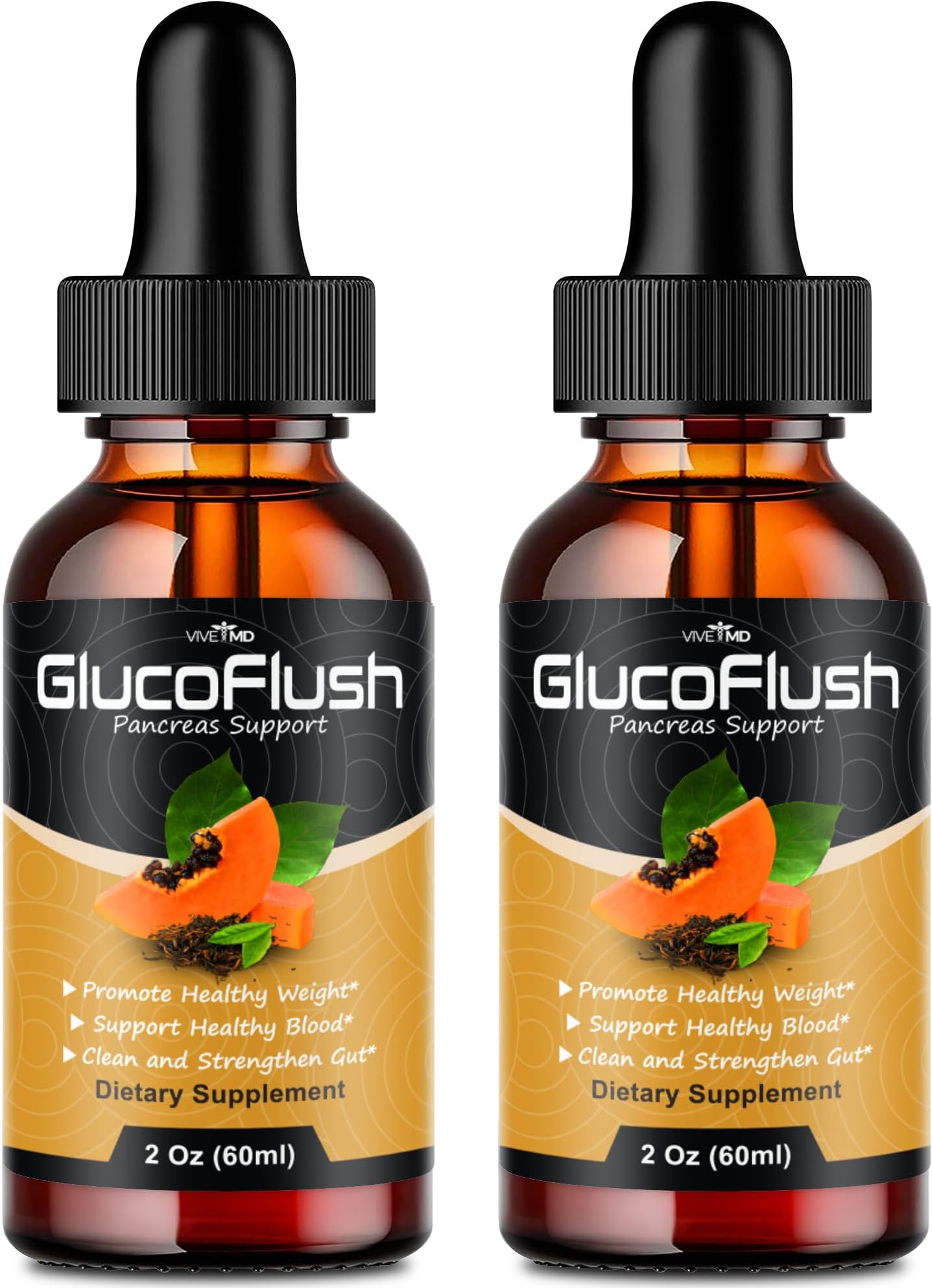 Glucoflush Liquid Drops, Glucoflush Healthy Blood Formula Support Supplement, Gluco Flush Drops Supplement Advanced Formula for Maximum Strength, Glucoflush Support Drops Reviews (2 Pack)
