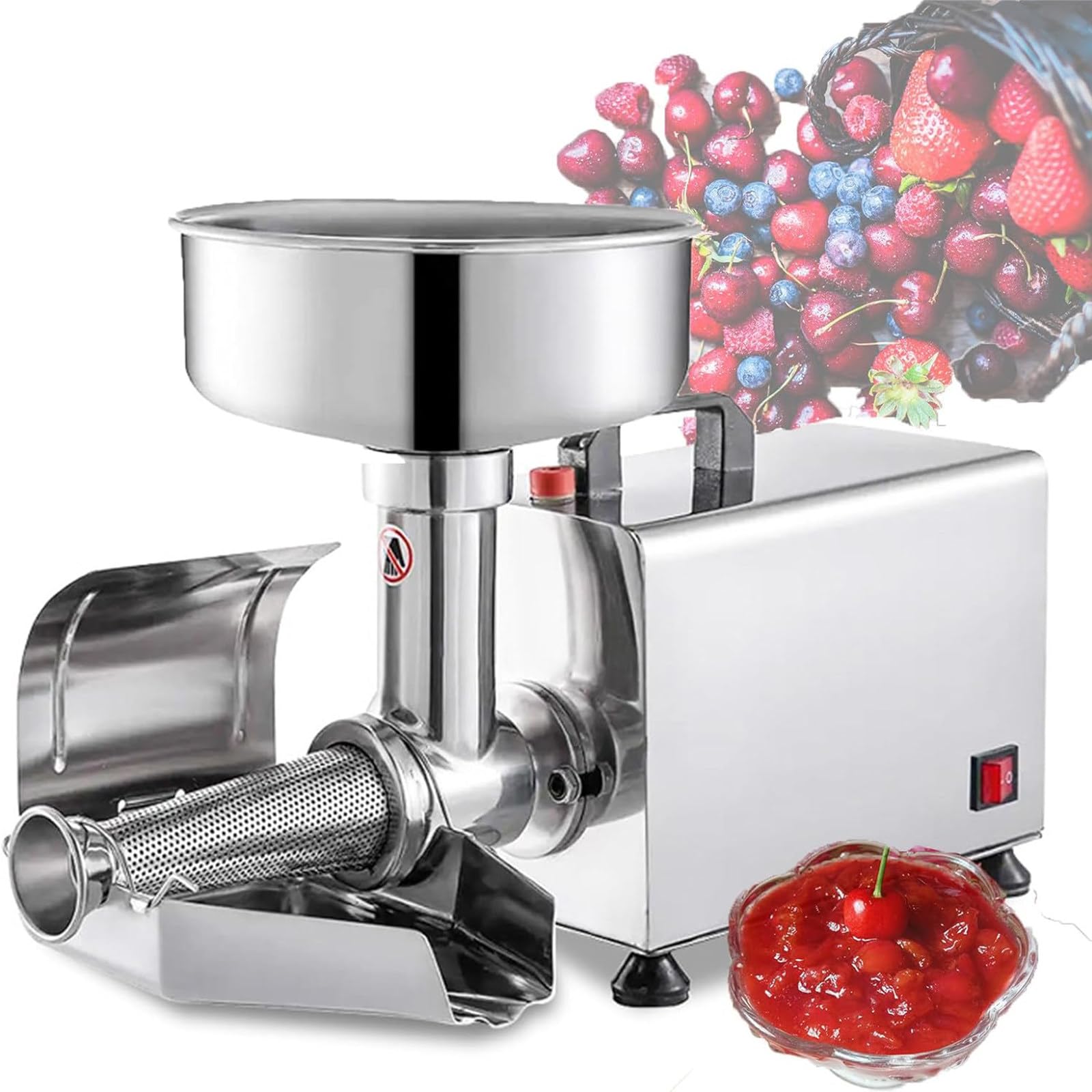 Kommerzielle Elektrische Tomatenpresse,450 W Elektrisches Tomatensieb,90–160 Kg/H Edelstahl-Tomatenpresse,Automatisches Tomatensieb,Für Saucenbereiter Für Erdbeeren,220V