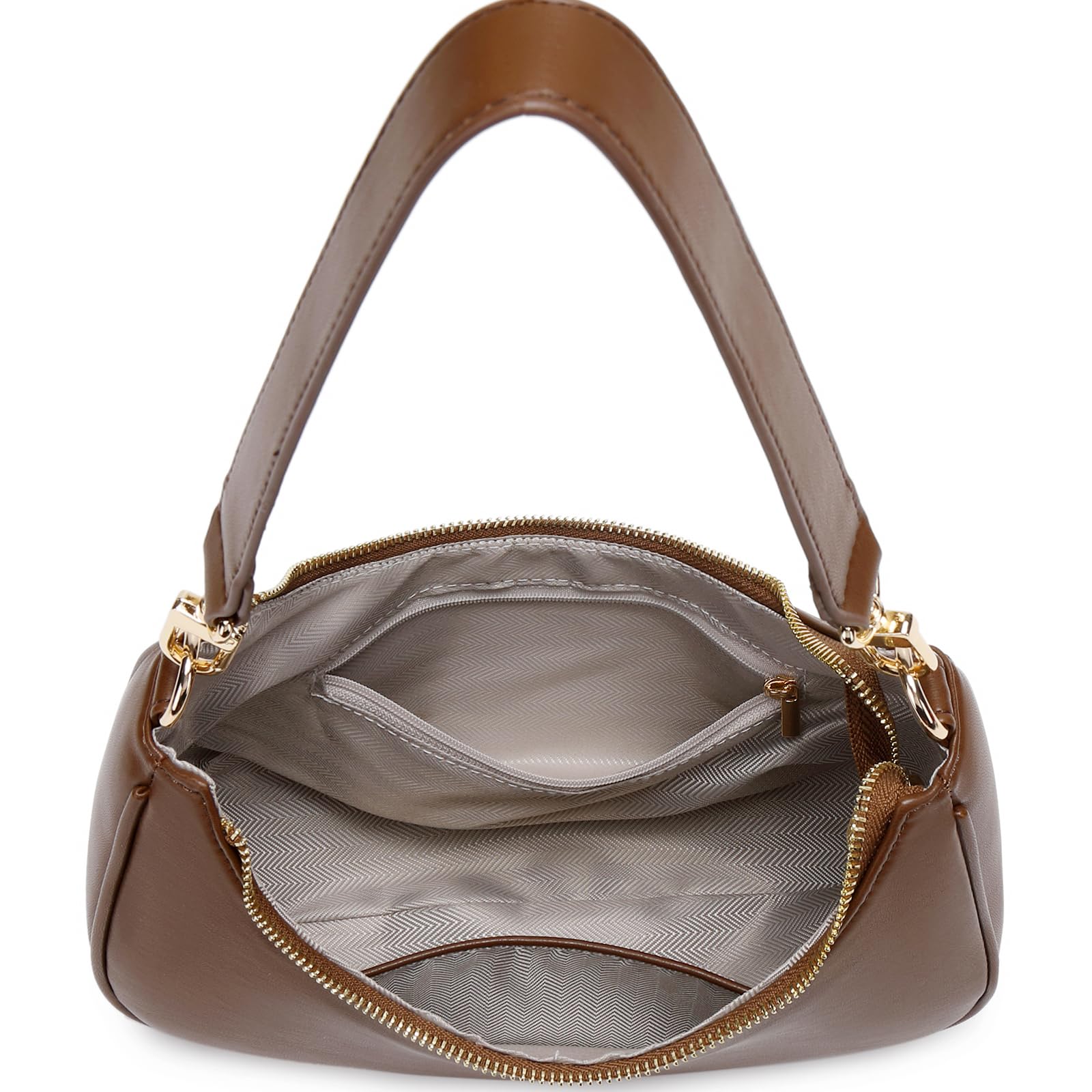 Women's Shoulder Bags Cute Hobo Purses Vintage Handbags with Zipper Lightweight Underarm for Dating Shopping Gift (Coffee) view 5