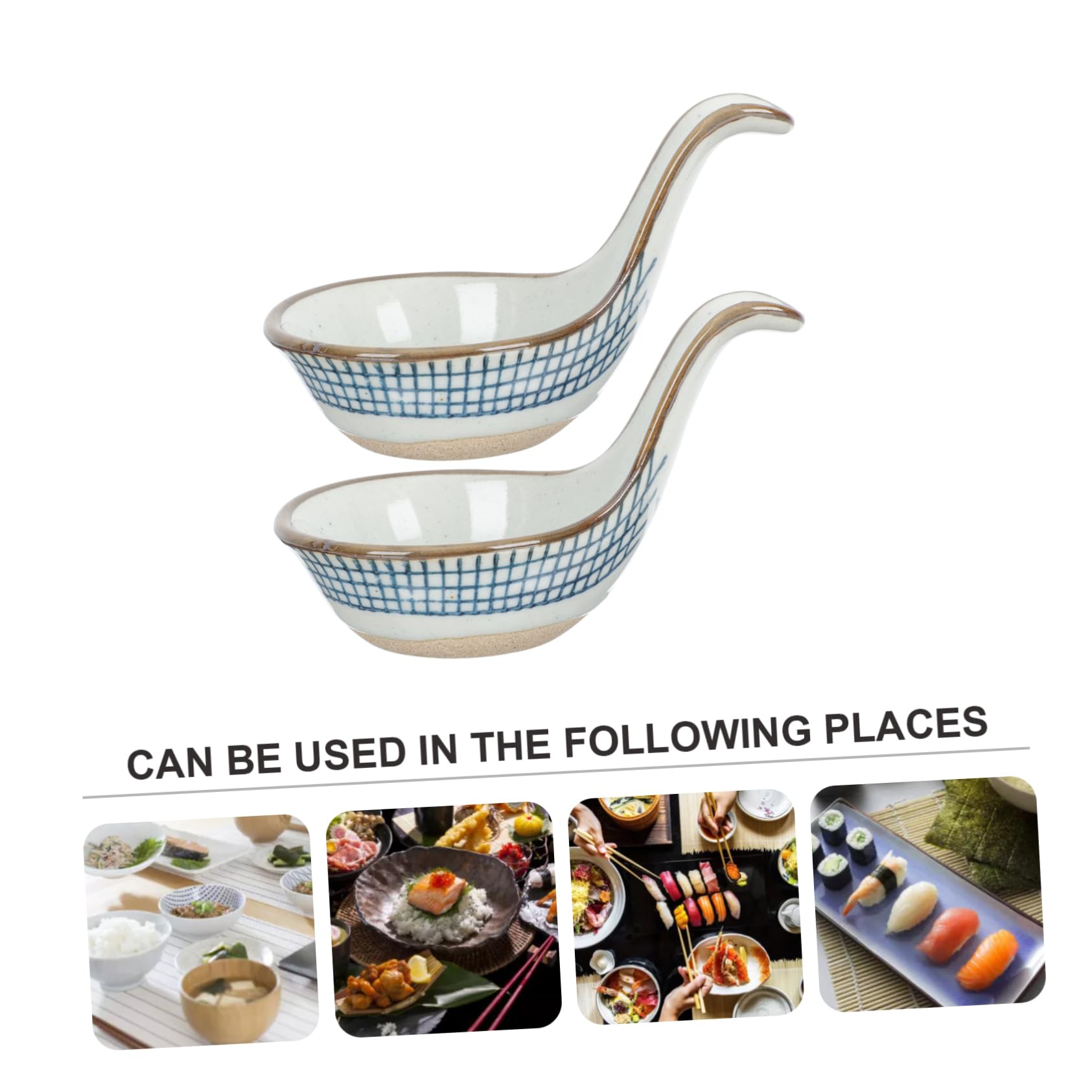 Unomor 2pcs Caviar Spoon Casserole Dish with Lid Condiment Dish Seasoning Dishes Kitchen Sauce Dessert Bowls Snack Appetizer Dish Ceramic Tableware Kitchen Supply Flavor Dish Ceramics