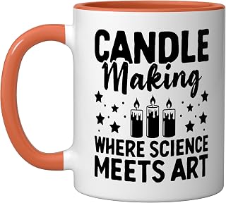 Candle Making Where Science Meets Art Candle Maker Wax Ceramic Mug, Orange/White