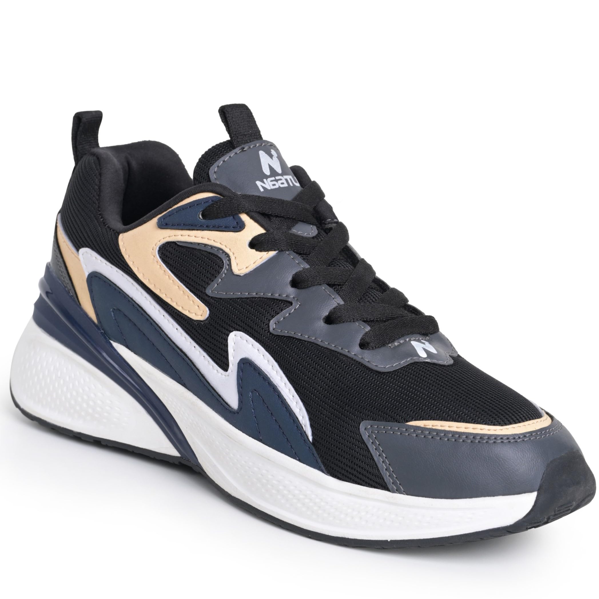 NAATU N160 All Day Sports Shoes for Men | Sneakers for Men | Men Walking Shoes, Gym, Running Shoes for Men | Stylish Chunky Sneakers for Man with Memory Foam Insole (Black) (B0D4J7GH2H) Amazon Price History, Amazon Price Tracker