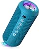 Ortizan X10 Parlante Bluetooth Portátil, IPX7 a prueba de agua, inalámbrico, azul | Sonido estéreo fuerte de 24W, graves profundos, Bluetooth 5.3, luces RGB, emparejamiento dual, 30H de reproducción para hogar/exteriores/fiestas, regalo de cumpleaños 1