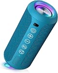 Enceinte Bluetooth portable Ortizan : étanche IPX7, son puissant de 24W, basses profondes, Bluetooth 5.3, lumières LED, appairage stéréo sans fil, 30H de temps de lecture, pour maison/extérieur/party/plage, cadeau d'anniversaire (Violet)