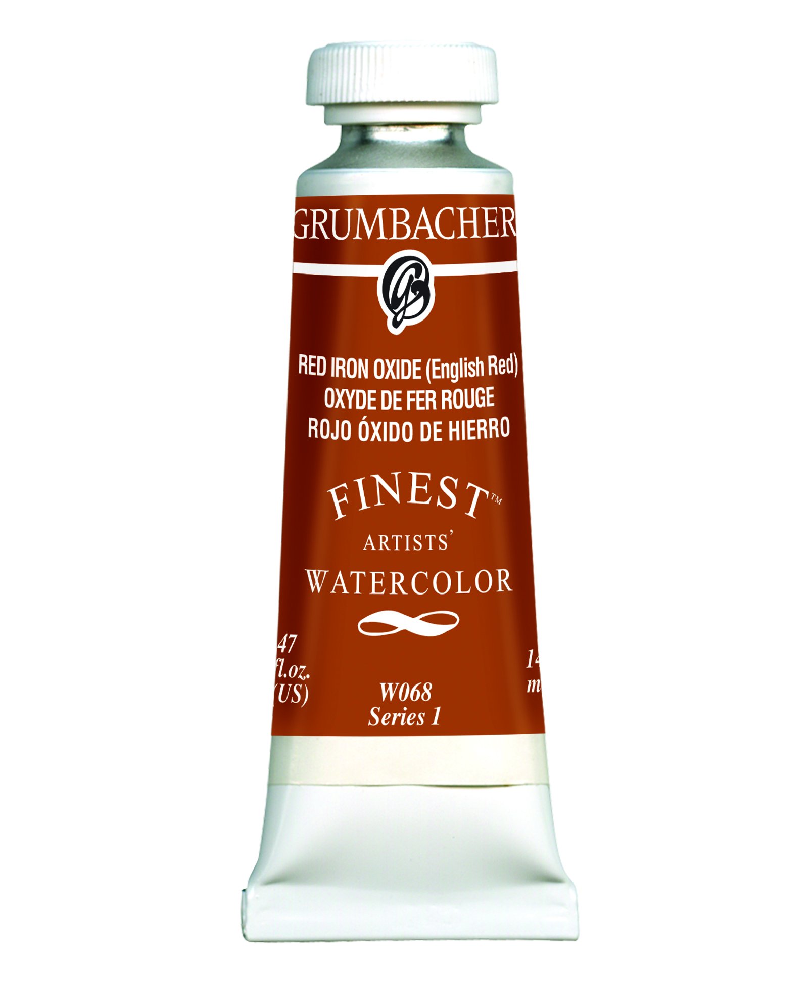 Grumbacher Finest Watercolor Paint, 14 ml/0.47 oz, Red Iron Oxide (English Red)