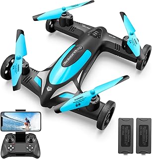 V11 Mini Drone with Camera for Kids, Drone for kids 8-12, 1080P HD FPV Remote Control Quadcopter Drone for beginners with Land Mode or Fly Mode, 2 Batteries, App Control, Altitude Hold, Headless Mode, 3D Flips, Gift Toy for Boys Girls