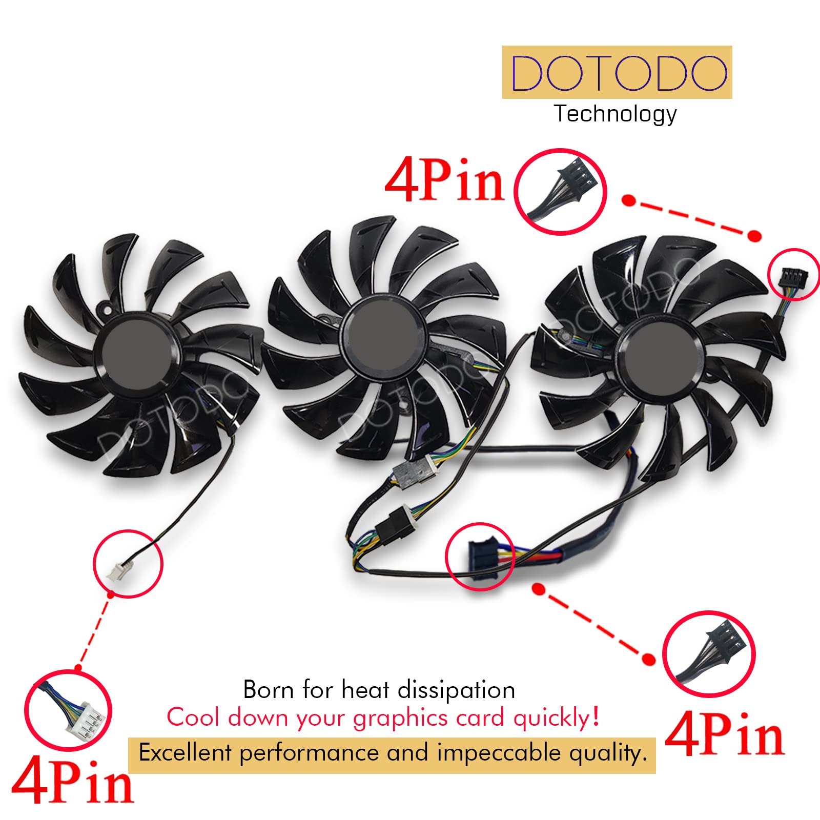 87 mm GA92S2U DC12V 0.46A 4PIN Tarjeta gráfica Ventilador para ZOTAC GeForce RTX 2080 RTX 2080 Ti AMP Edition Ventilador (Fan-ABC)