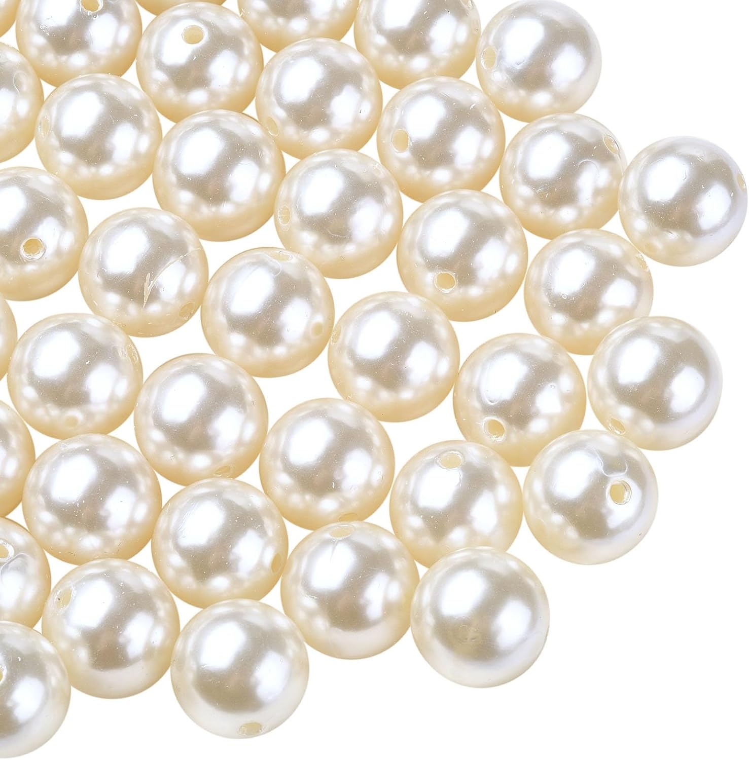 LiQunSweet 120 Pcs 20mm Imitated Pearl Acrylic Beads Round Chunky Bubblegum Beads for DIY Jewelry Garland Home Decoration