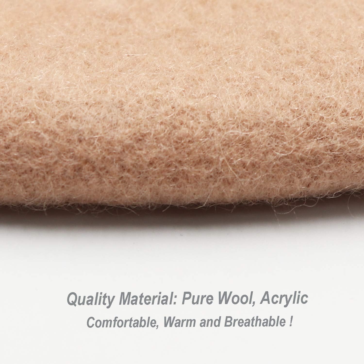 Wheebo Wool Beret Hat,Solid Color French Style Winter Warm Cap for Women Girls Lady - Image 5