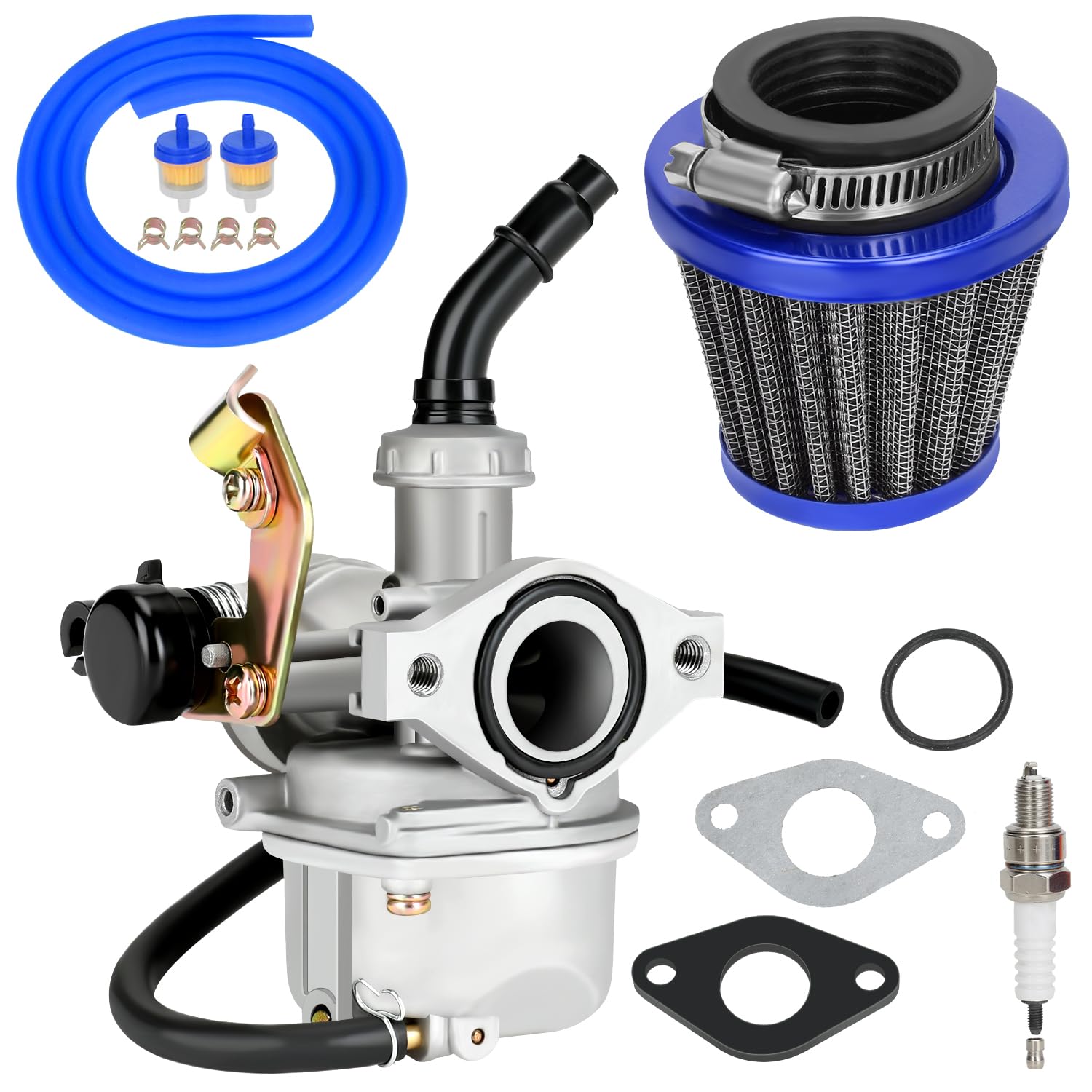 YOXUFA PZ19 Carburetor Carb Cable Choke for Kayo Fox 70 110cc 125cc Kazuma TaoTao Falcon Sunl Peace Sports Loncin Roketa Boom Vader Kandi 50cc 90cc SSR ATV Quad Pit Dirt Bike Go Kart