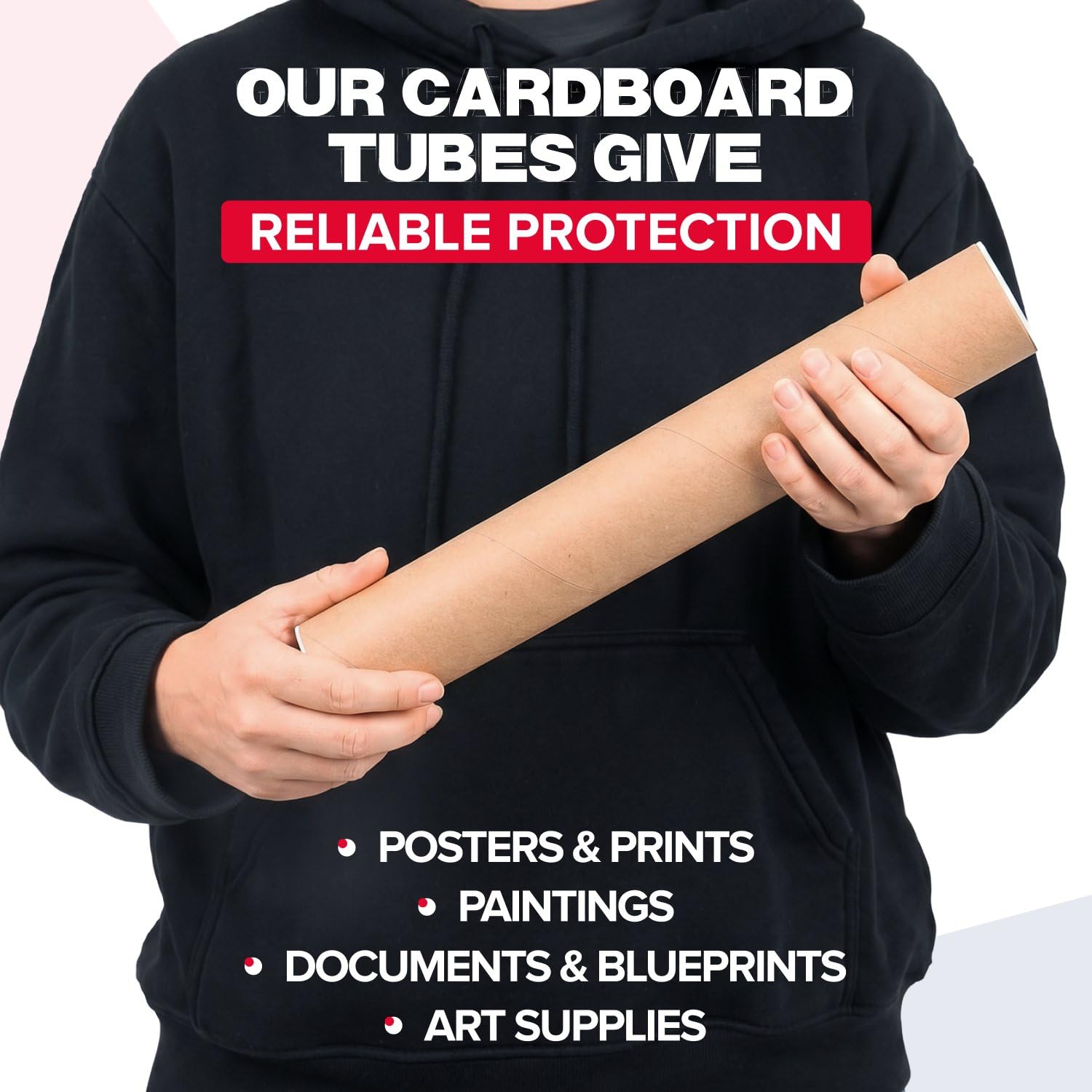 Lot de 6 tubes d'expédition robustes en carton renforcé de 5,1 x 30,5 cm avec 12 capuchons – Approuvé par l'USPS sécurisé – Idéal pour l'expédition et le stockage d'impressions, d'œuvres d'art