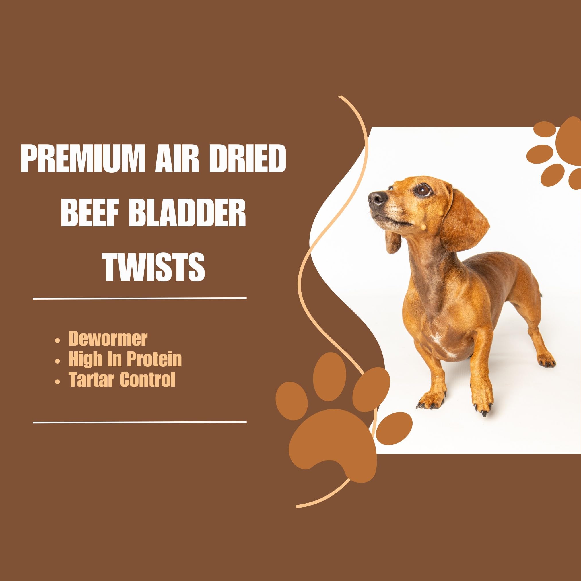 Premium Air Dried Beef Bladder Twists, 5 g (Pack of 20) - Image 2