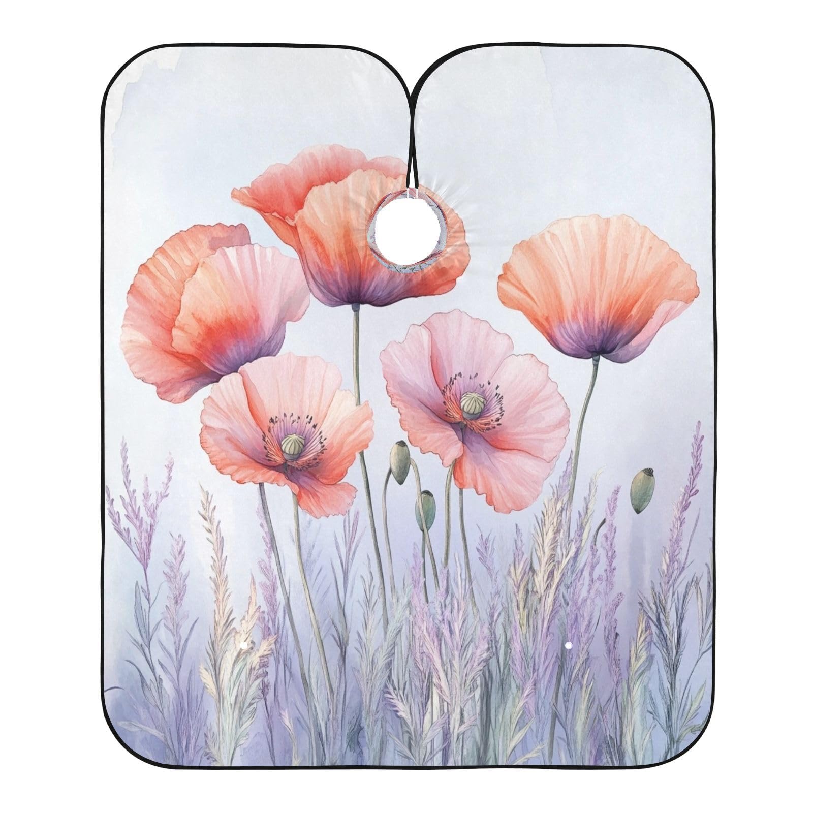 Kigai Poppy Hair Cutting Cape for Men & Women Waterproof Barber Cape Professional Hairdressing Salon Styling Apron with Adjustable Closure Snap