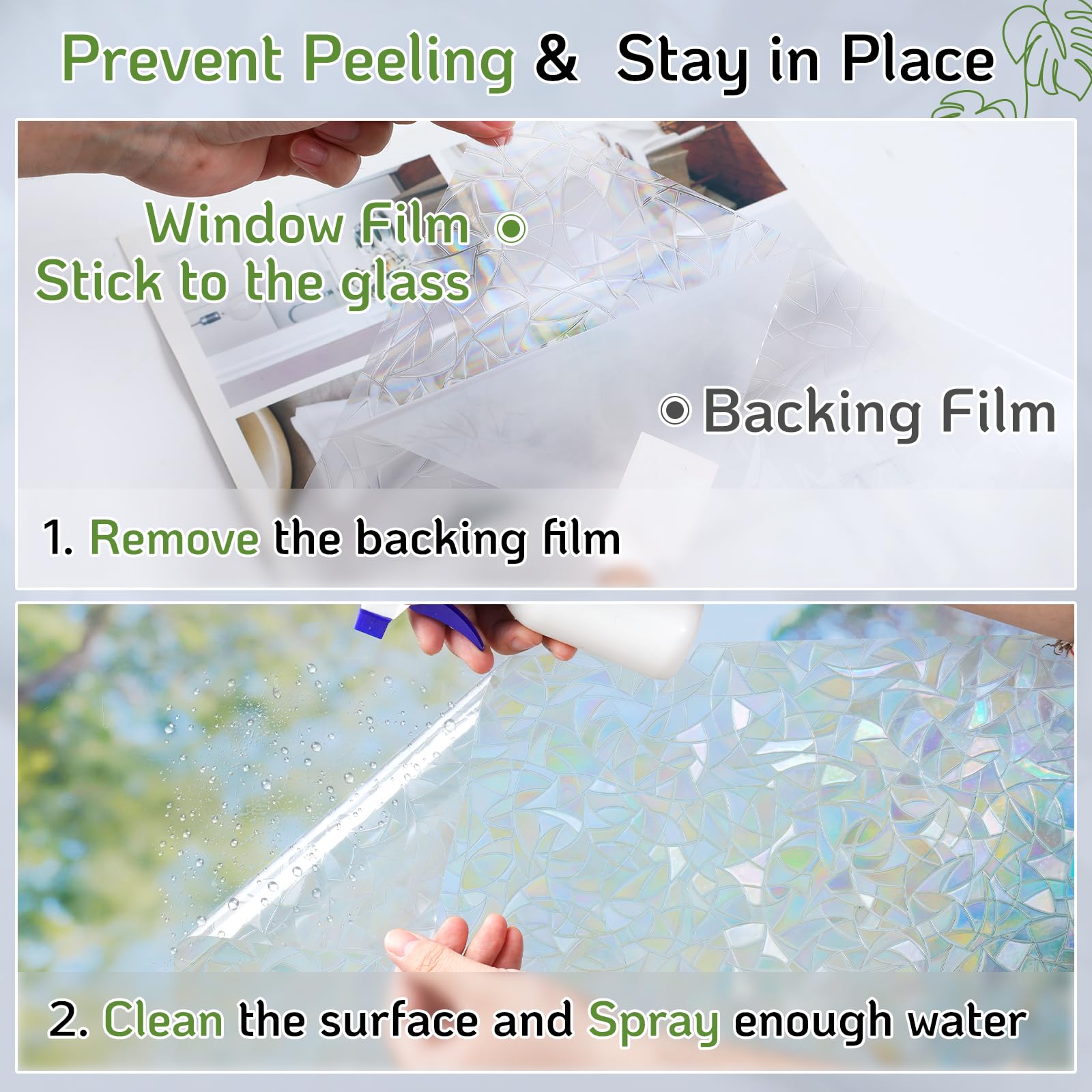 Rainbow Window Film - 3D Vinyl Privacy -6