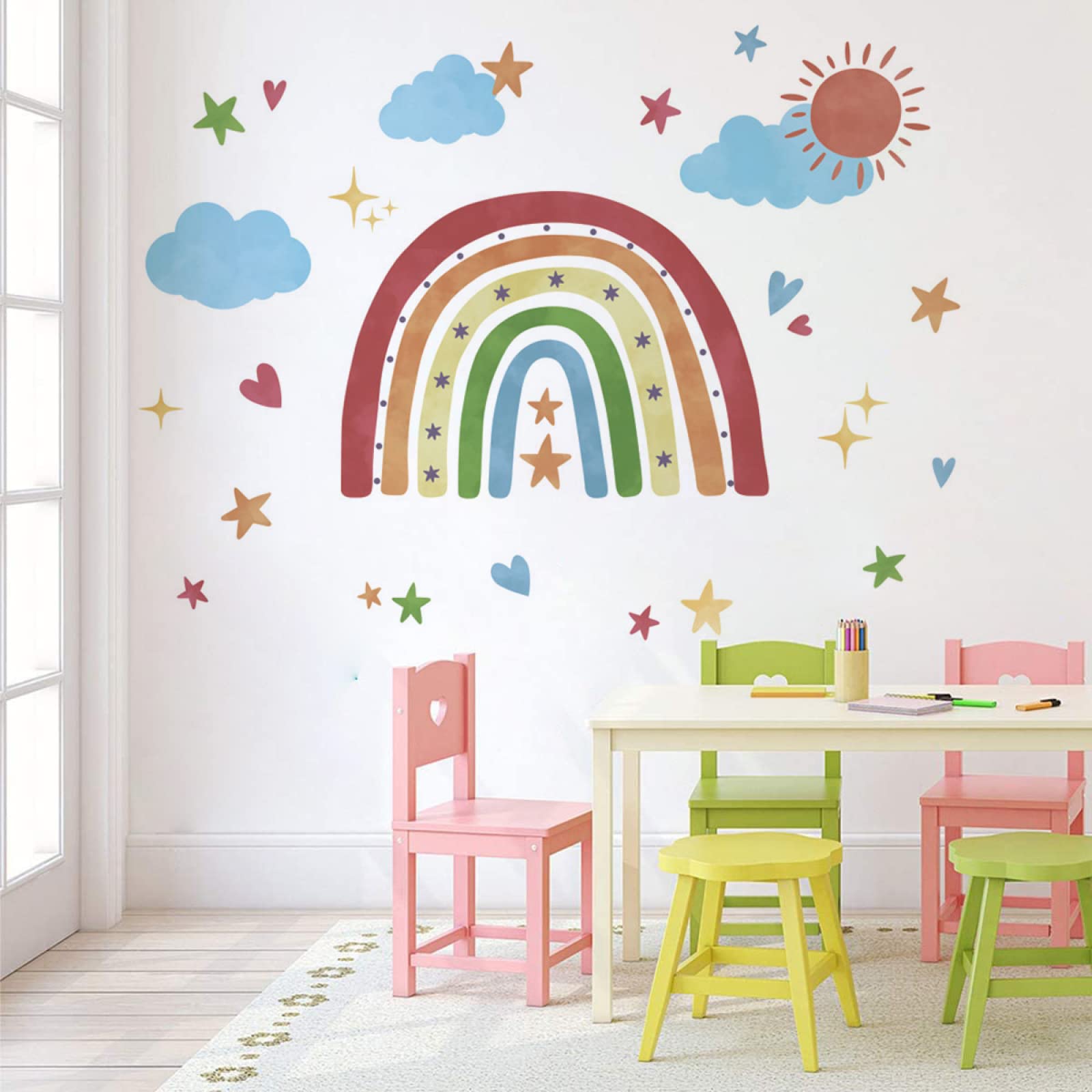Autocollant arc-en-ciel mural amovible sans abîmer vos murs