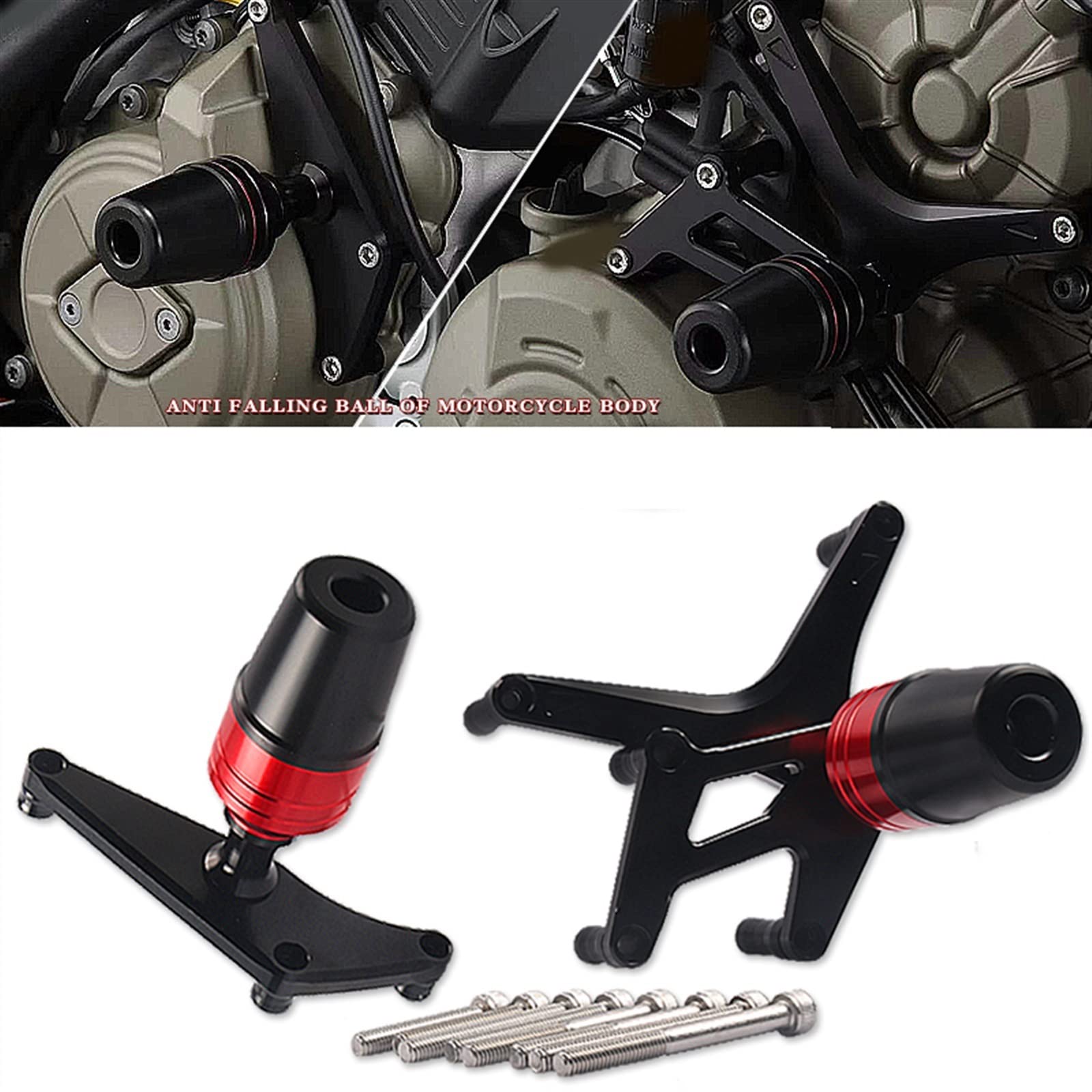 Protection Contre Les Chutes De Moto Cadre Curseur Carénage Garde Crash Pad Protecteur pour Ducati Streetfighter V4/V4S 2017 2018 2019 2020 2021 (Color : Le Noir)