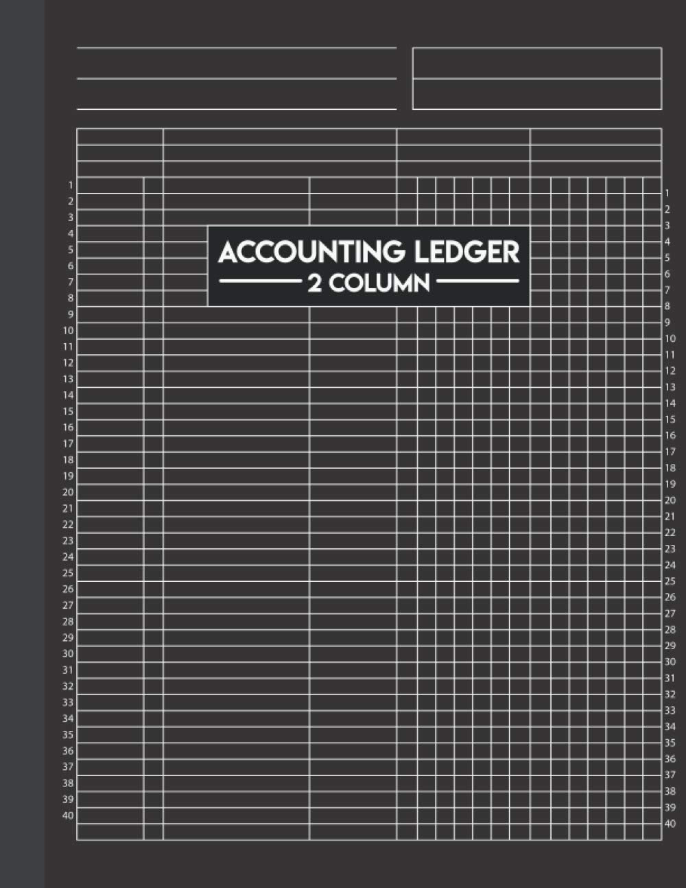 Accounting Two Column Ledger Book: 2 Column Accounting Ledger Book | 2 Column Ledger Journal for Bookkeeping.
