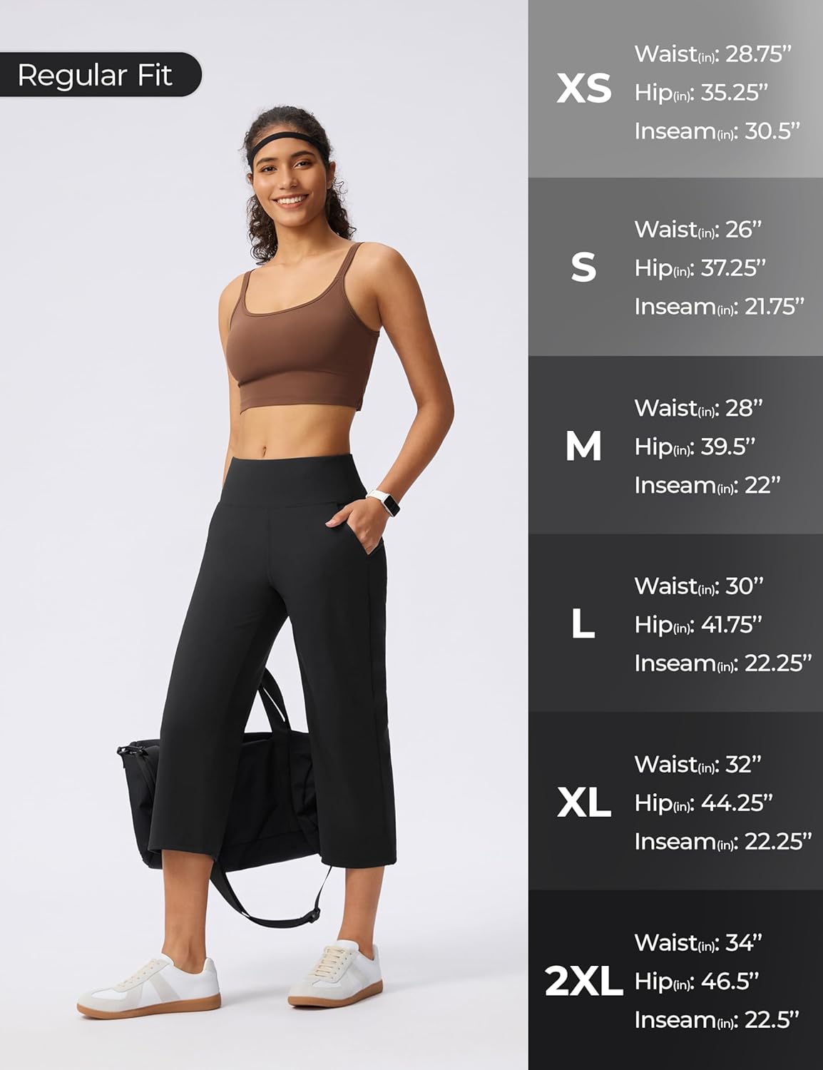 Seamaid Capri Pants for Women Wide Leg Stretch Yoga Cropped Pants with Pockets Loose High Waist Casual Summer 22"