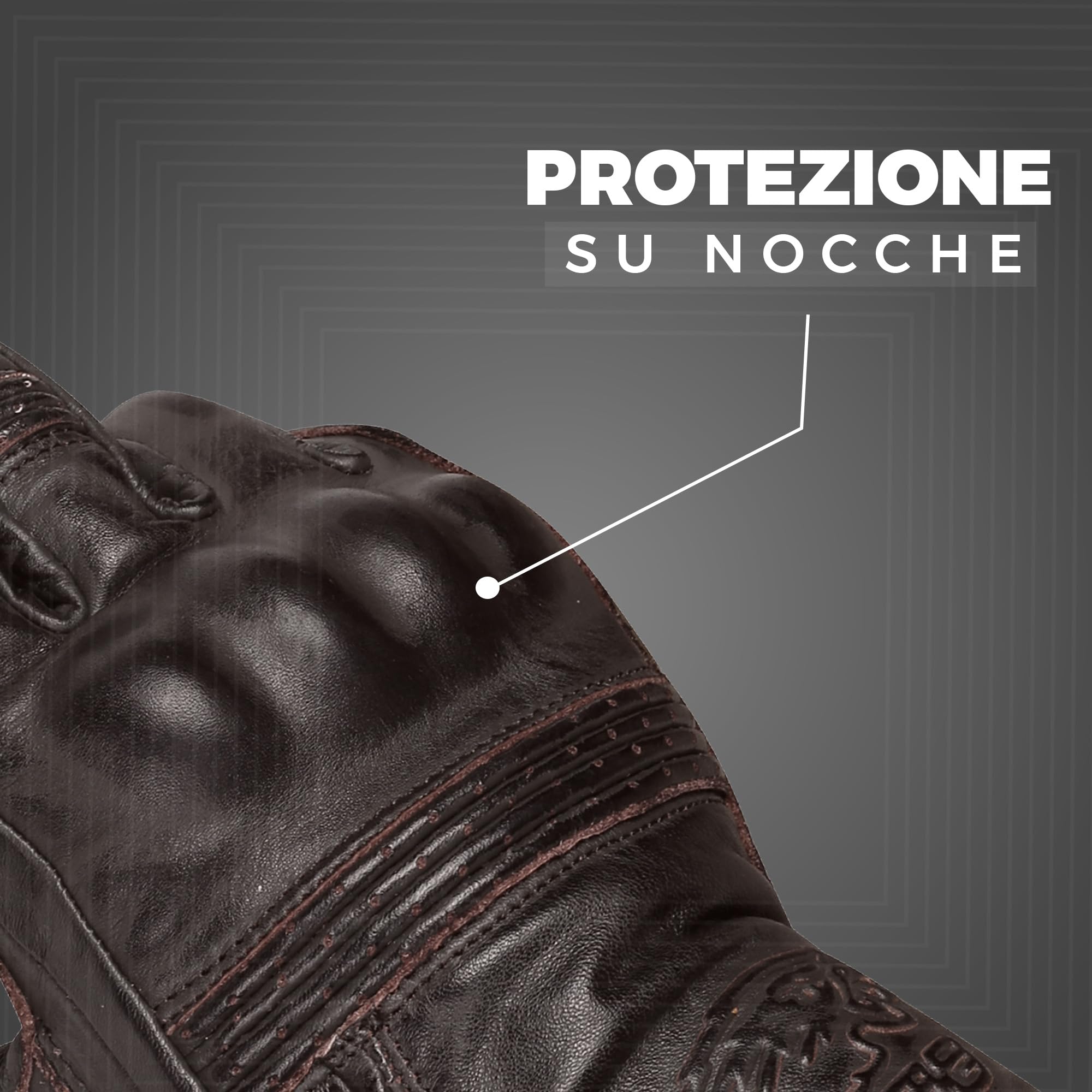 STORM Guanti da Moto in Pelle Vintage per Uomo Estivi | Protezione Nocche, Touchscreen, Traspiranti, Regolabili, Per Motociclismo, Scooter, Motocross