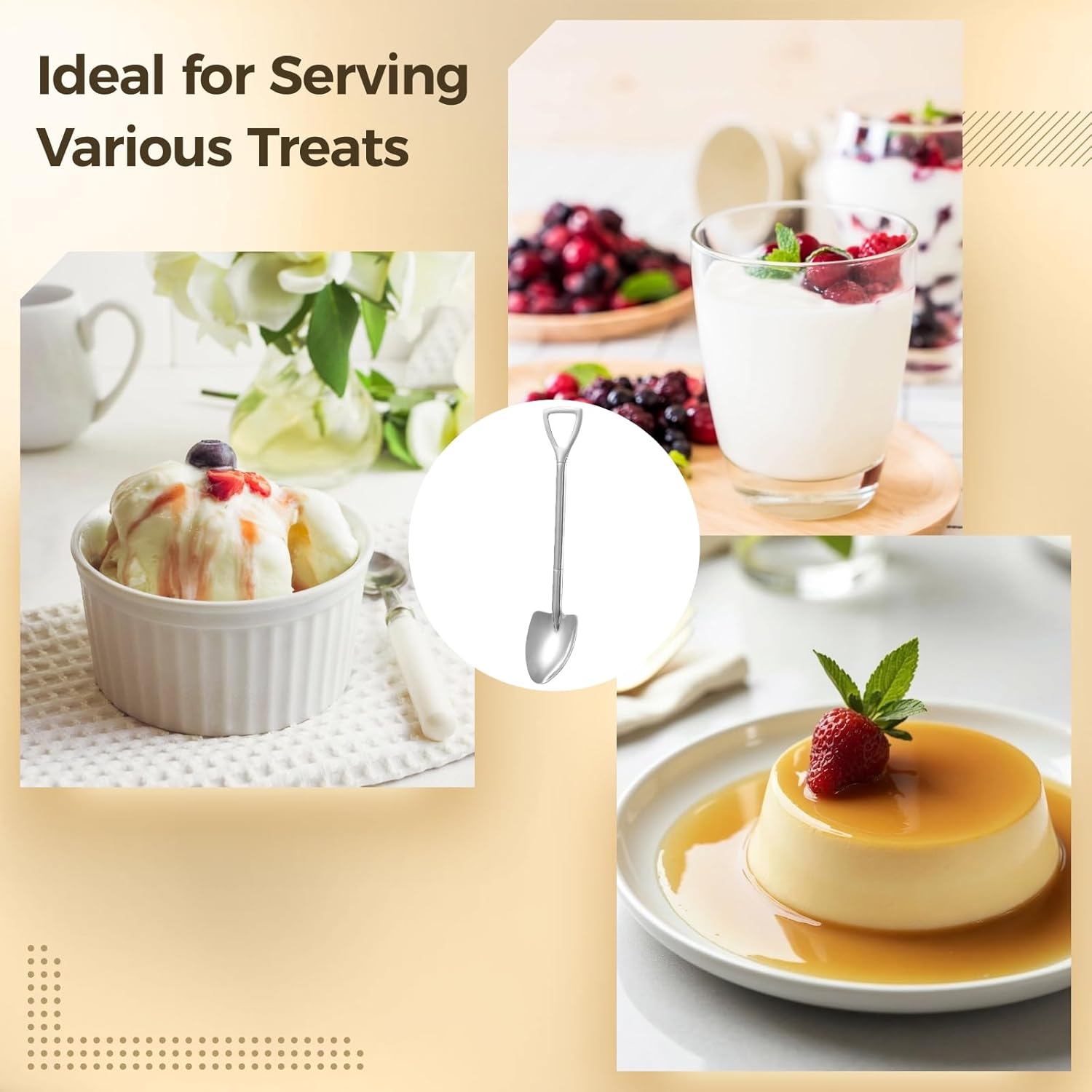 Stainless Steel Dessert Spoons, Shovel Spoons In Shovel Shape, Reusable, 100 Pcs Tablespoons Having Smooth, Convenient To Have Small Food, Treats, Parties, Takeout, Events