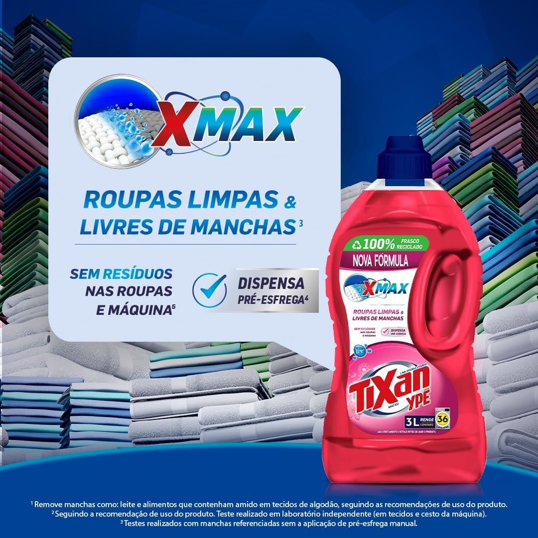 Tixan Ypê Lava Roupas Líquido Maciez 3L