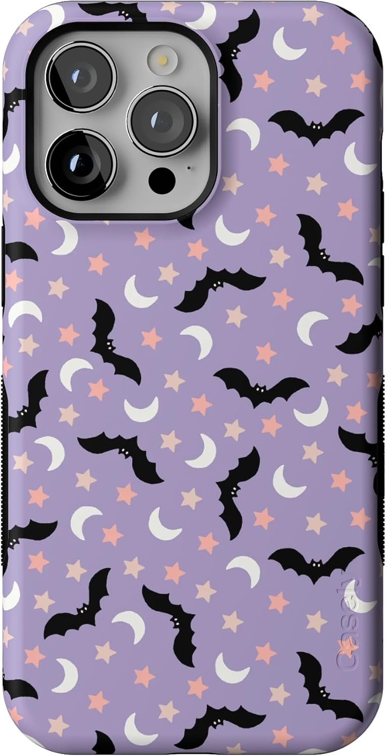 Casely iPhone 14 Pro Case | Midnight Flight | Celestial Bats | Compatible with MagSafe | Bold Protective Design
