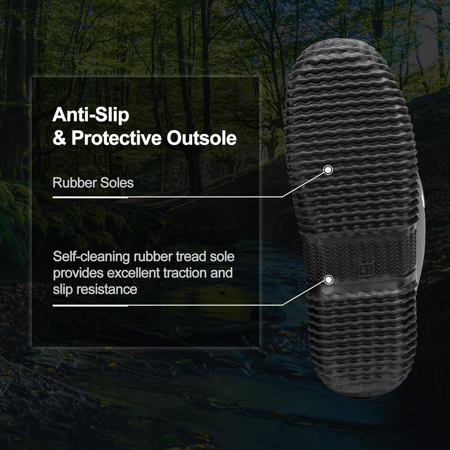 8 Fans Insulated Waterproof Hunting Boots for Men – 1000G Thinsulate, 5mm Neoprene, Rubber Camo Boot, 17-inch Shaft, Anti-Slip Traction Outsole - Image 3