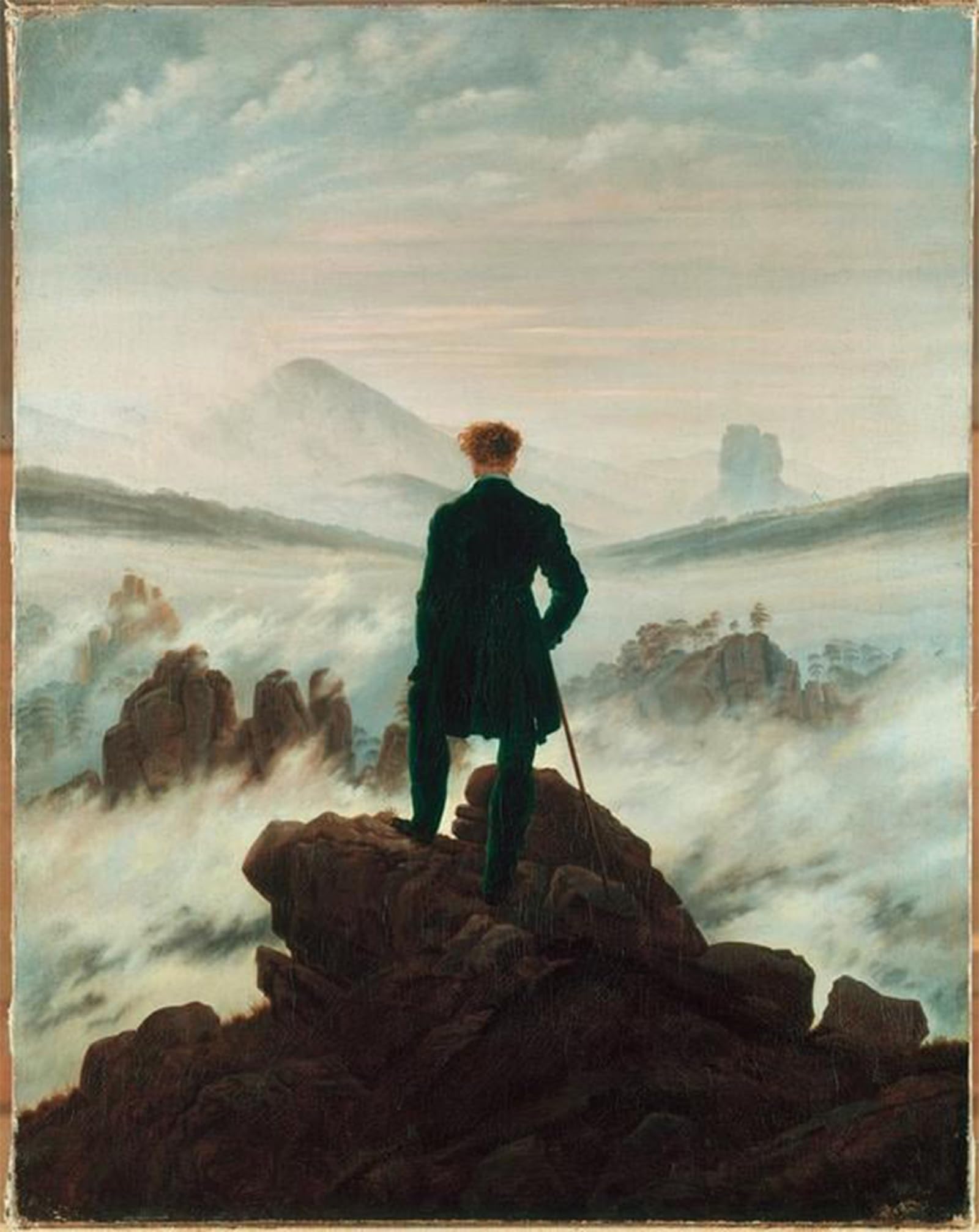Impression sur toile Le vagabond sur la mer brumeuse par Friedrich 60x90cm - 2