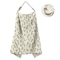 Vista 10 de Funda de lactancia de muselina para madres lactantes, 100% algodón, ligero y transpirable, chal de privacidad con aro rígido ajustable, delantal